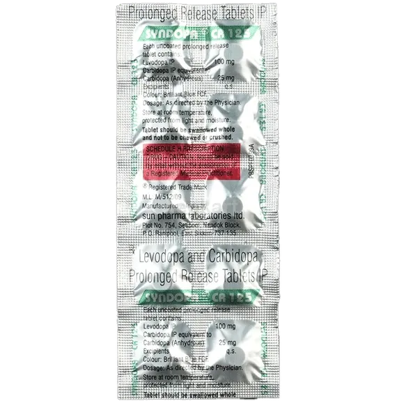 syndopa cr 125mg tablet 10's